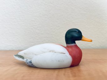 Vintage Fenton Glass Duck Mallard Signed