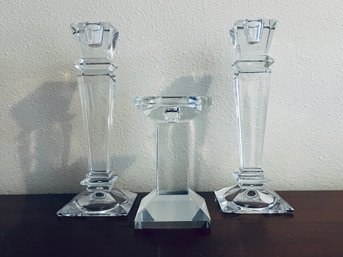 Three Glass Candle Holders