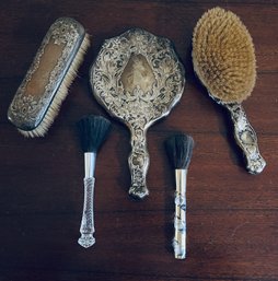 Vintage Dresser Vanity Set And Makeup Brushes