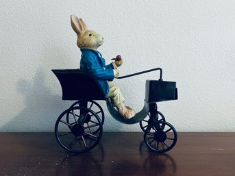 Russ Berrie Old World Heritage Bunny On Wagon