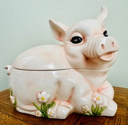 Porcelain Pig Music Box