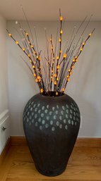 Modern Porcelain Vase W/ Light Up Faux Plants