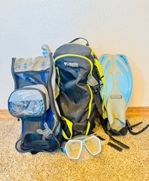 Columbia Titanium Hiking Bag With Speedo Snorkeling Gear