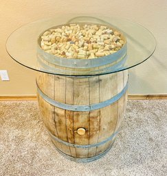 Wine Barrel High Table With Corks