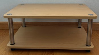 Modern Stainless Steel & Wood Tv Stand