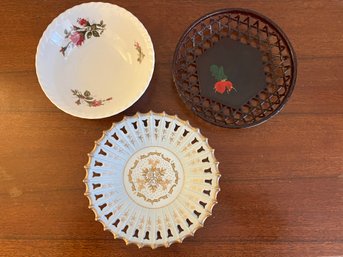 Trio Of Small Decorative Painted Bowls