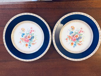 Pair Of Wedgewood And Co Floral Plates