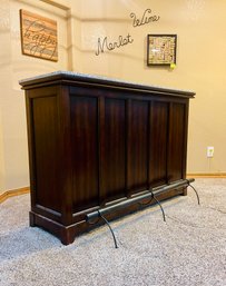 Stone Top Solid Wood Bar