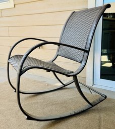 Gracie Dark Brown Faux Rattan Outdoor Patio Rocking Chair