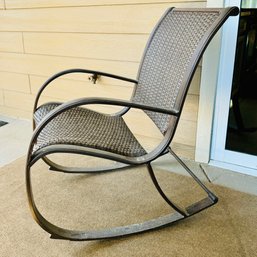 Gracie Dark Brown Faux Rattan Outdoor Patio Rocking Chair