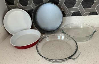 Collection Of Metal & Glass Cake Pans