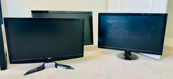 Lot Of 3 Computer Monitors One Acer And Two AOC