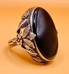 Black Obsidian And Sterling Silver Women's Ring Size 5.5