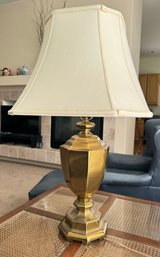 Vintage Brass Table Lamp With Cream Shade