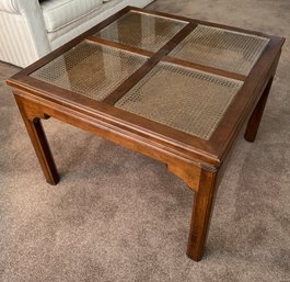 Ethan Allen Classic Manor Cane Top Square Coffee/side Table