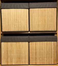Set Of 4 Bamboo Collapsible Storage Bins