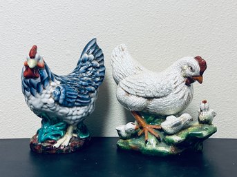 Pair Of Decorative Chickens