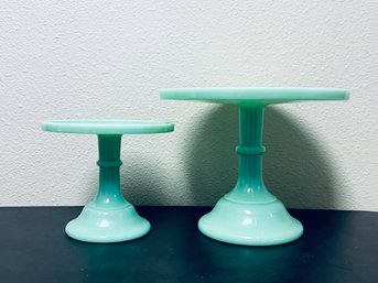 Mosser Glass Jadeite Cake Stands