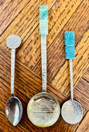 Trio Of Small Souvenir Spoons From Mexico