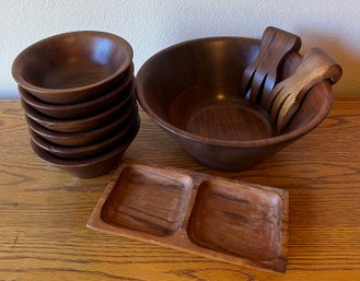 Burl Walnut #83 Salad Bowl Set - Billings, MI