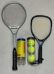 Pair Of Tennis Rackets W/ Tennis Balls