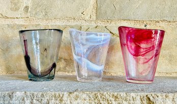 Trio Of Kosta Boda Glass By Ulrica Hydman Vallien 1 Of 2