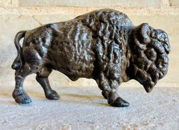 Cast Iron Buffalo Sculpture