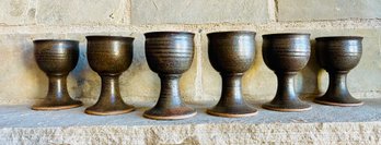 Glazed Clay Goblets 7 PC