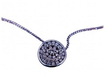 14k White Gold Necklace With 14K White Gold And Diamonds Pendant