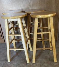 Four Wood Barstools