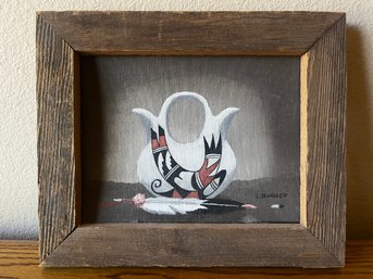 L Dennison Signed Painting Of Navajo Pottery