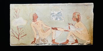 Egyptian Scene Artwork On Plaster From Egyptian Antiquities Organization