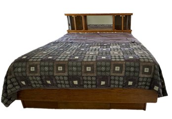 King Size Wooden Bed Frame W/ Sleep Number Mattress