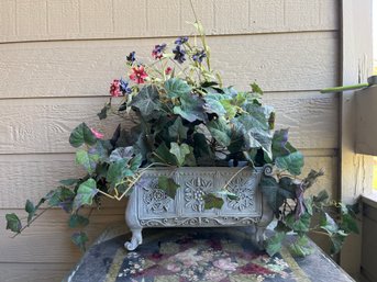 Outdoor Floral Pot With Faux Plants