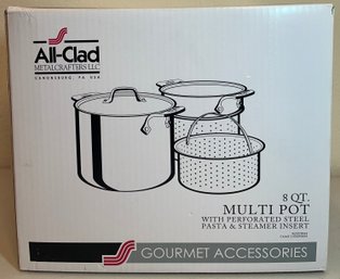 All-Clad 8QT Multi Pot W/pasta Insert And Steamer Insert - NIB