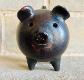 Vintage Terra Cotta/Red Clay Pottery Piggie Bank