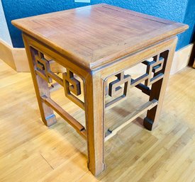 Carved Wood Qing Dynasty Style End Table