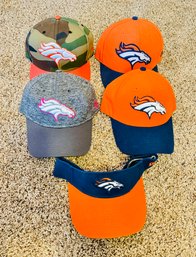 Set Of 5 NFL Broncos Baseball Caps