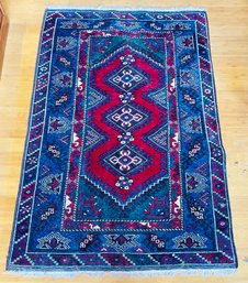 Vintage Turkish Style Wool Hand Knotted Rug