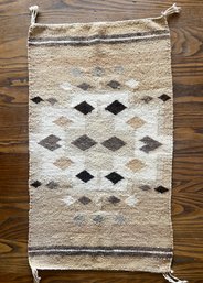 Authentic Neutral Toned Hand Woven Navajo Rug