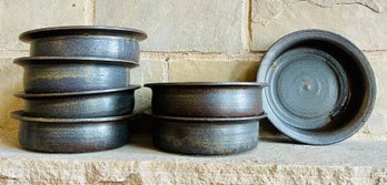 7 PC Studio Pottery Clay Glazed Bowls