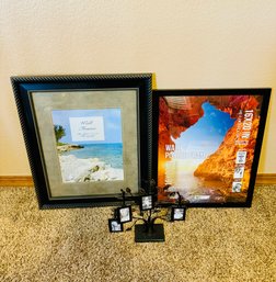 Set Of 2 Large Picture Frames And 1 Mini Frame Tree