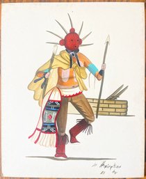 Hopi Kachina Dancer Painting By 'Honimptewa'