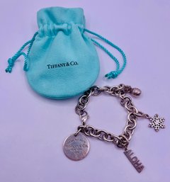 Tiffany & Co. Sterling Silver 'Return To Tiffany' Tag Bracelet With Tiffany Sterling Silver Charms