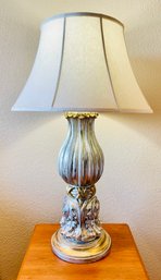 Ornamented Classic Table Lamp With Fabric Shade