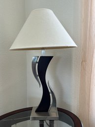 Black And Chrome Contemporary Table Lamp 1 Of 2