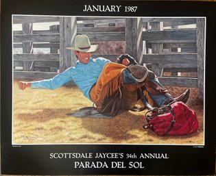 KM Freeman Signed Rodeo Poster - 'Scottsdale Jaycee's 34th Annual Parada Del Sol, January 1987'