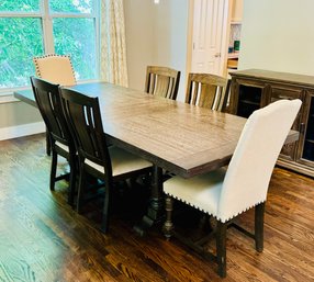 Winners Only Dinner Table & Chairs Including Two Upholstered