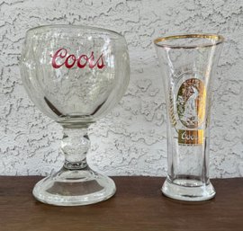 Two Vintage Coors Beer Glasses