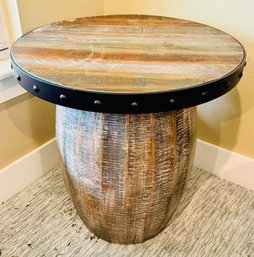 Industrial Barrel Occasional Table